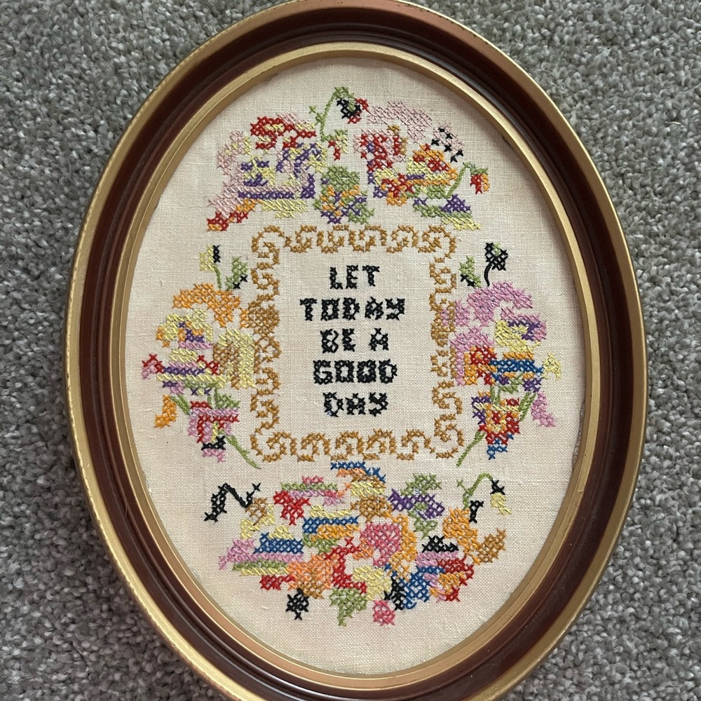 Embroidered Wall Art with Positive Message